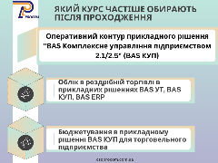 Який курс частіше обірають після проходження "Оперативний контур прикладного рішення BAS Комплексне управління підприємством (2.5/2.1)"